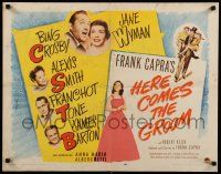 3w195 HERE COMES THE GROOM 1/2sh '51 Bing Crosby, Jane Wyman, Alexis Smith, Frank Capra