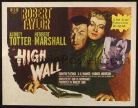 3w199 HIGH WALL style A 1/2sh '48 cool noir art of Robert Taylor & Audrey Totter!
