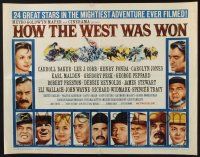 3w210 HOW THE WEST WAS WON style B 1/2sh '62 John Ford epic, Reynolds, Gregory Peck & all-star cast