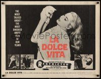 3w233 LA DOLCE VITA 1/2sh '61 Federico Fellini, Marcello Mastroianni, sexy Anita Ekberg!