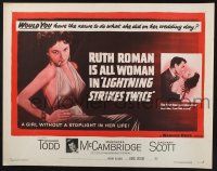 3w243 LIGHTNING STRIKES TWICE 1/2sh '51 sexy smoking bad girl Ruth Roman is all woman!