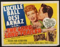 3w246 LONG, LONG TRAILER style B 1/2sh '54 great art and images of Lucille Ball & Desi Arnaz!