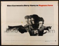 3w253 MAGNUM FORCE 1/2sh '73 Clint Eastwood is Dirty Harry pointing his huge gun!