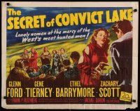 3w328 SECRET OF CONVICT LAKE 1/2sh '51 Gene Tierney is a lonely woman at the mercy of hunted men!