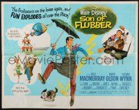 3w343 SON OF FLUBBER 1/2sh '63 Walt Disney, art of absent-minded professor Fred MacMurray!