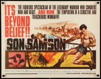 3w345 SON OF SAMSON 1/2sh '62 artwork of strongman Mark Forest, sexy Chelo Alonso, Italian!