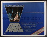 3w351 STAR WARS 1/2sh R82 George Lucas classic sci-fi epic, great art by Tom Jung!