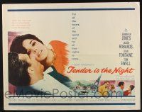 3w367 TENDER IS THE NIGHT 1/2sh '61 romantic close up of Jennifer Jones & Jason Robards Jr.!