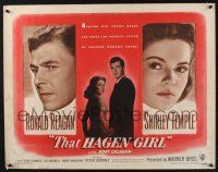 3w371 THAT HAGEN GIRL 1/2sh '47 Ronald Reagan, Shirley Temple was too innocent to understand!