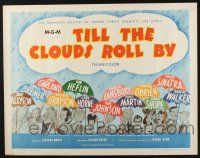 3w382 TILL THE CLOUDS ROLL BY 1/2sh R62 great art of 13 all-stars with umbrellas by Al Hirschfeld!