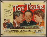 3w386 TOY TIGER style B 1/2sh '56 Jeff Chandler, Laraine Day, Tim Hovey has the world by the heart!