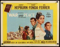 3w400 WAR & PEACE 1/2sh '56 art of Audrey Hepburn, Henry Fonda & Mel Ferrer, Tolstoy!