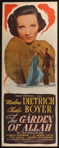 3w543 GARDEN OF ALLAH insert R45 Marlene Dietrich & Charles Boyer in a secret paradise of love!