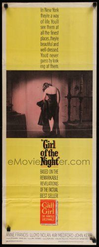 3w547 GIRL OF THE NIGHT insert '60 prostitute Anne Francis in a sexy dress is The Call Girl!