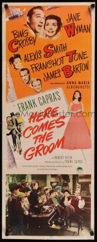 3w564 HERE COMES THE GROOM insert '51 Bing Crosby, Jane Wyman, Alexis Smith, Frank Capra
