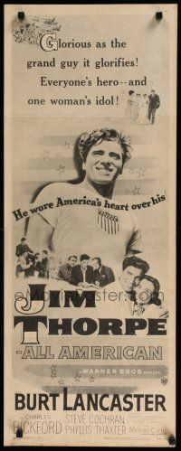 3w583 JIM THORPE ALL AMERICAN insert R57 Burt Lancaster as greatest athlete of all time!