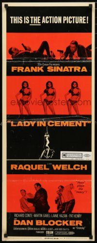 3w594 LADY IN CEMENT insert '68 different images of Frank Sinatra & sexy Raquel Welch!