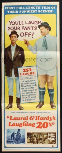 3w598 LAUREL & HARDY'S LAUGHING '20s insert'65 90 monumental minutes of movie-making mirth & madness