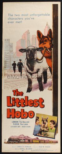 3w614 LITTLEST HOBO insert '58 artwork of German Shepherd taking lamb for a walk!