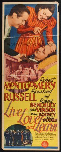 3w615 LIVE, LOVE & LEARN insert '37 Robert Montgomery, Rosalind Russell, Robert Benchley