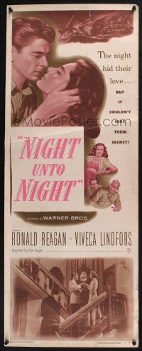 3w668 NIGHT UNTO NIGHT insert '49 Ronald Reagan & Viveca Lindfors couldn't hide their secret!
