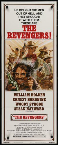 3w724 REVENGERS insert '72 Jung art of cowboys William Holden, Ernest Borgnine & Woody Strode!