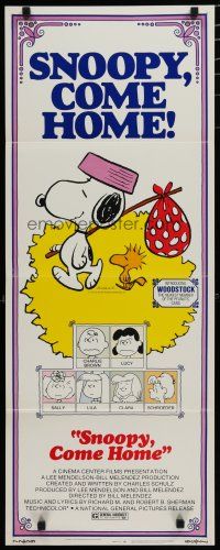 3w765 SNOOPY COME HOME insert '72 Peanuts, Charlie Brown, great Schulz art of Snoopy & Woodstock!