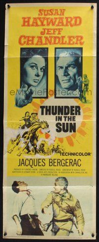3w802 THUNDER IN THE SUN insert '59 Susan Hayward, Jeff Chandler, Jacques Bergerac!