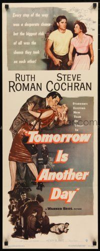 3w809 TOMORROW IS ANOTHER DAY insert '51 Steve Cochran wants sexy Ruth Roman no matter what!