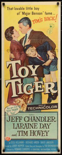 3w815 TOY TIGER insert '56 Jeff Chandler, Laraine Day, Tim Hovey has the world by the heart!
