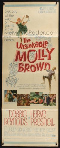 3w827 UNSINKABLE MOLLY BROWN insert '64 Debbie Reynolds, get out of the way or hit in the heart!