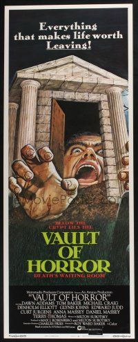 3w833 VAULT OF HORROR insert '73 Tales from Crypt sequel, cool art of death's waiting room!