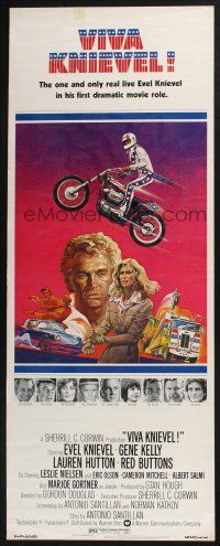 3w836 VIVA KNIEVEL insert '77 best artwork of the greatest daredevil jumping his motorcycle!