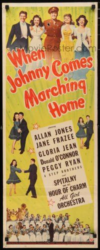 3w842 WHEN JOHNNY COMES MARCHING HOME insert '42 Allan Jones, Jane Frazee, Gloria Jean, O'Connor!