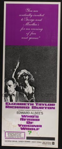 3w845 WHO'S AFRAID OF VIRGINIA WOOLF insert '66 Elizabeth Taylor, Richard Burton, Mike Nichols
