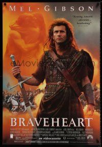 3x712 BRAVEHEART 27x40 video poster '95 cool image of Mel Gibson as William Wallace!