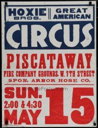 3x147 HOXIE BROS. GREAT AMERICAN CIRCUS circus poster '60s Piscataway New Jersey show!