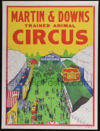 3x151 MARTIN & DOWNS TRAINED ANIMAL CIRCUS 21x28 circus poster '70s midway w/Coca-Cola stand!