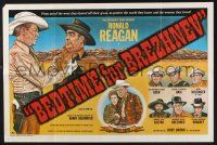 3x574 BEDTIME FOR BREZHNEV 18x27 commercial poster '81 Ronald Reagan protecting world by Witschonke!