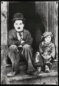 3x624 KID 27x39 Swiss commercial poster '83 Charlie Chaplin & Jackie Coogan stare at something!