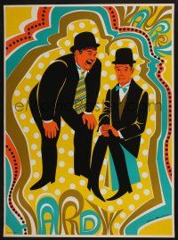 3x630 LAUREL & HARDY 21x28 commercial poster '68 great colorful artwork by Elaine Hanelock!