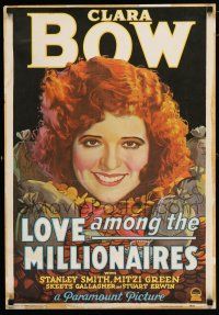 3x635 LOVE AMONG THE MILLIONAIRES 20x29 commercial poster '70s wonderful artwork of Clara Bow!