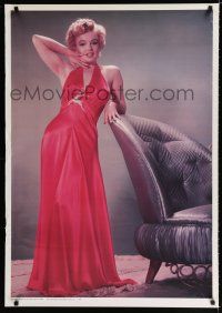 3x638 MARILYN MONROE 29x40 Danish commercial poster '80s full-length portrait in sexy red dress!