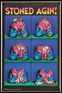 3x675 STONED AGIN 23x35 commercial poster '71 wild art of a man's face melting by Crumb!