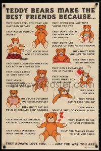 3x677 TEDDY BEARS MAKE THE BEST FRIENDS 23x35 commercial poster '82