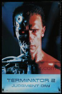 3x678 TERMINATOR 2 22x34 Canadian commercial poster '91 great image of cyborg Arnold Schwarzenegger!