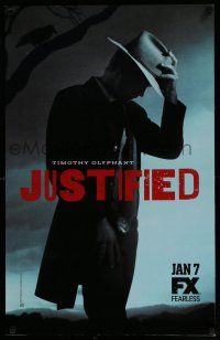 3x542 JUSTIFIED tv poster '13 cool image of Timothy Olyphant in western cowboy hat!