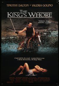 3x757 KING'S WHORE 27x40 video poster '90 Axel Corti, cool image of Timothy Dalton on horse!