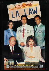 3x758 LA LAW 26x38 video poster '88 Harry Hamlin, Susan Dey, cool cast & license plate!
