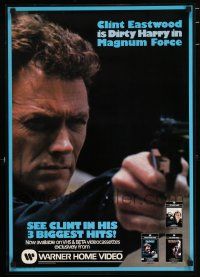 3x764 MAGNUM FORCE 19x27 video poster R81 Clint Eastwood is Dirty Harry pointing his huge gun!